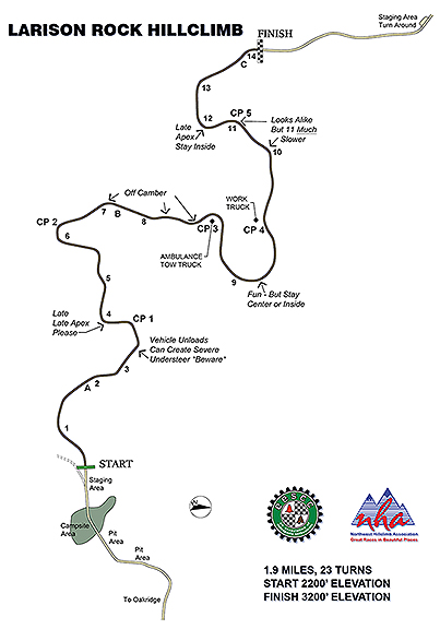 Click here to get directions and a map to the Larison Rock HillClimb